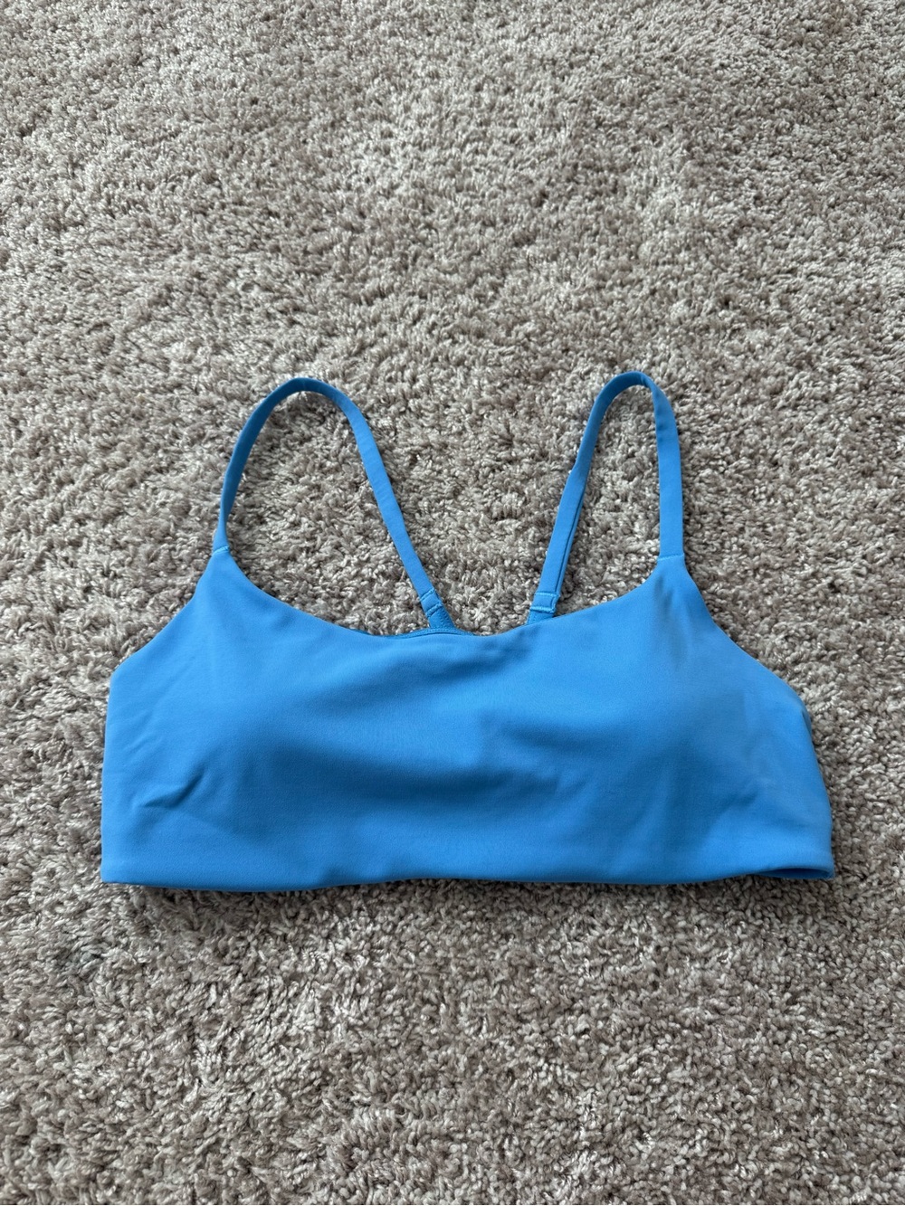 Lululemon Wunder Train Strappy Racer Sports Bra A/B - Pool Party Blue Size 10 - Picture 4 of 6